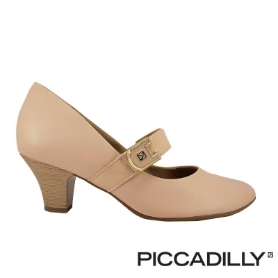 巴西 Piccadilly 赫本風瑪莉珍超舒適氣墊高跟鞋-紅粉佳人 