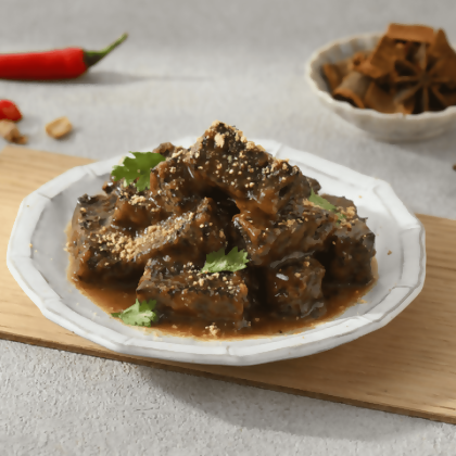 【島瓜滷味】醬燒冰糖米血｜需加熱 - 冰糖醬燒米血250g/盒 