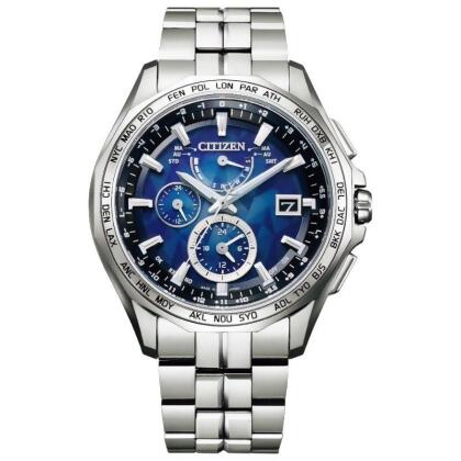 CITIZEN 真愛人生光動能鈦金屬電波時尚計時腕錶-藍面-AT9098-51L 