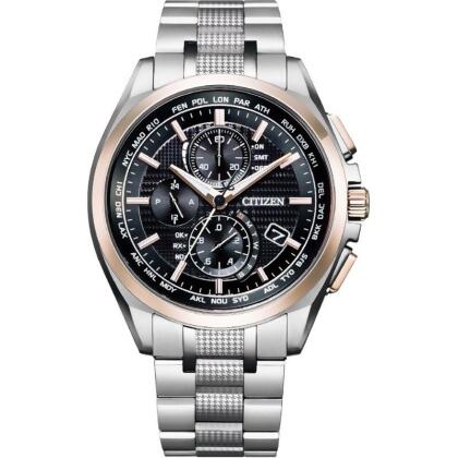 CITIZEN Eco-Drive 部落勇士鈦金屬電波優質腕錶-黑面-AT8047-58E 