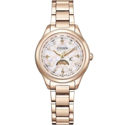 CITIZEN XC Hebe田馥甄廣告款 櫻花限定款 鈦 光動能電波優質女腕錶-玫瑰金-EE1004-57W 