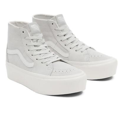 vans sk8 hi gray dawn true white