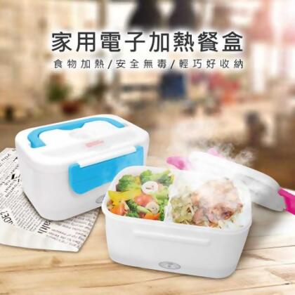 家用電子加熱餐盒 買一送一 電熱飯盒 加熱保溫 插電便當盒 安全耐用 環保無毒 輕巧好收納 - 紅2個 