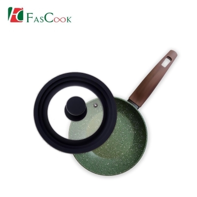 Fascook | NATURA 天然礦岩不沾平底鍋 (20cm)+矽膠鍋蓋 