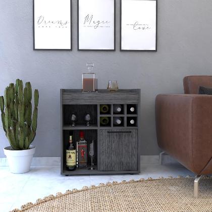Pasadena Bar Cabinet With Divisions, Two Concealed Shelves, Six Cubbies alternate image