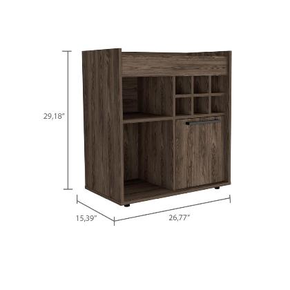 Pasadena Bar Cabinet With Divisions, Two Concealed Shelves, Six Cubbies alternate image