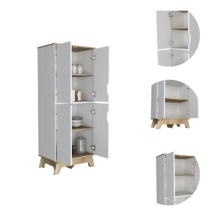 Ankara Double Kitchen Pantry, Double Door Cabinet, Four Shelves alternate image