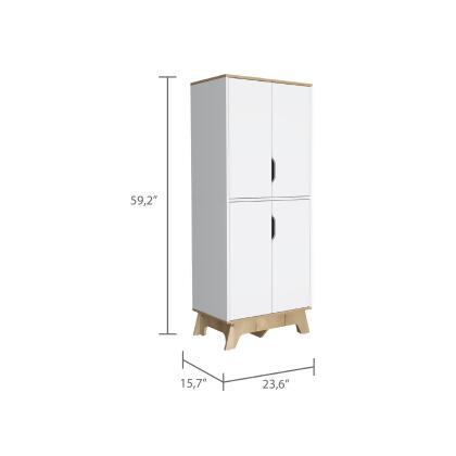Ankara Double Kitchen Pantry, Double Door Cabinet, Four Shelves alternate image