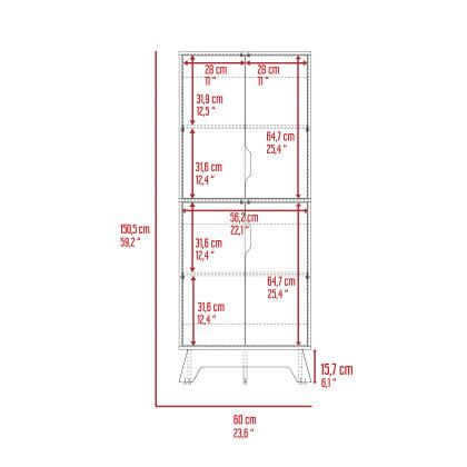 Ankara Double Kitchen Pantry, Double Door Cabinet, Four Shelves alternate image