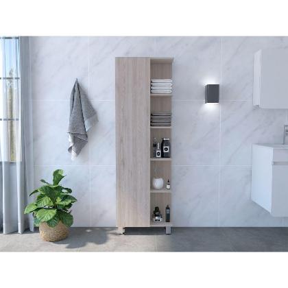 Venus Linen Single Door Cabinet, Five External Shelves, Four Interior Shelves alternate image