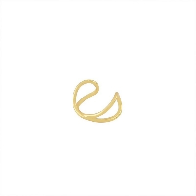 【SNATCH】[黃銅] 金色交叉線條耳骨夾 / [Brass] Golden Cross Line Ear Cuff 