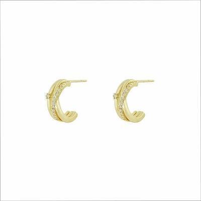【SNATCH】[銀針][黃銅] 輪迴線條半圈耳環 / [S925][Brass] Reincarnation Hoop Earrings 