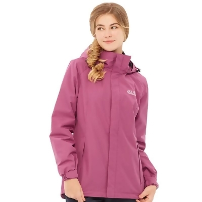 【Jack Wolfskin 飛狼】女 經典款防風防潑水保暖外套 內刷毛衝鋒衣『紫紅』(133606) 