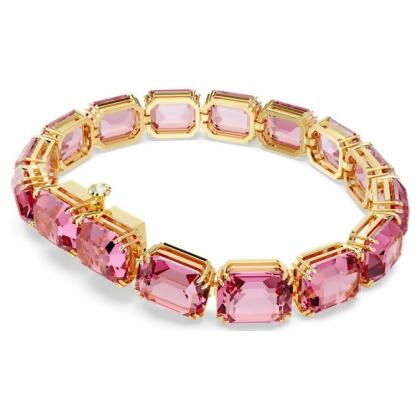 【Swarovski 施華洛世奇】Millenia 手鏈 (八角形切割 粉紅色 鍍金色色調)