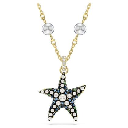 【Swarovski 施華洛世奇】Idyllia 鏈墜 (水晶珍珠 海星 漸層色 鍍金色色調)