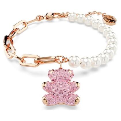 【Swarovski 施華洛世奇】Teddy 手鏈 (熊 粉紅色 鍍玫瑰金色調)
