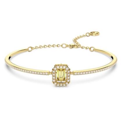 【Swarovski 施華洛世奇】Millenia 手鐲 (八角形切割 密鑲 黃色 鍍金色色調)