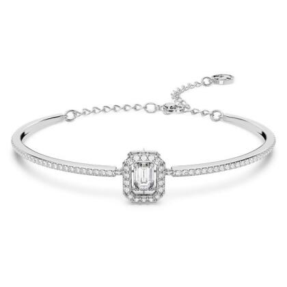 【Swarovski 施華洛世奇】Millenia 手鐲 (八角形切割 密鑲 白色 鍍白金色)