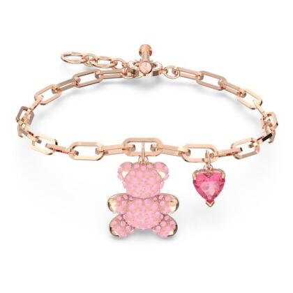 【Swarovski 施華洛世奇】Teddy 手鏈 (熊 粉紅色 鍍玫瑰金色調)