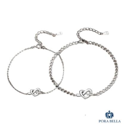 【Porabella】925純銀手鍊 同心結情侶手鏈 愛心結 情人節禮物 告白禮物 Bracelets-廠商直送 