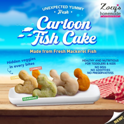 Zoey's Homemade Healthy Cartoon Fish Cake | 健康卡通鱼饼 (1pkt = 300g±) 