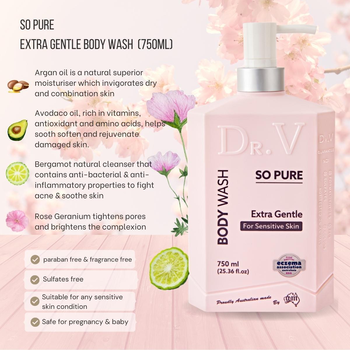 G&M DR. V SO PURE EXTRA GENTLE BODY WASH 750G