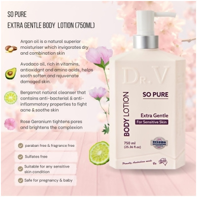 G&M DR. V SO PURE EXTRA GENTLE BODY LOTION 750G 