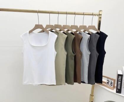 韓國 修身顯瘦純棉彈力工字背心/2件組<Fashion Ni> 