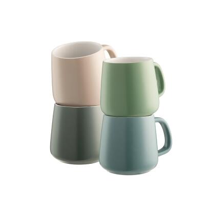 愛爾蘭Belleek Living 莫蘭迪色陶瓷馬克杯4入組300ml（風水組） 