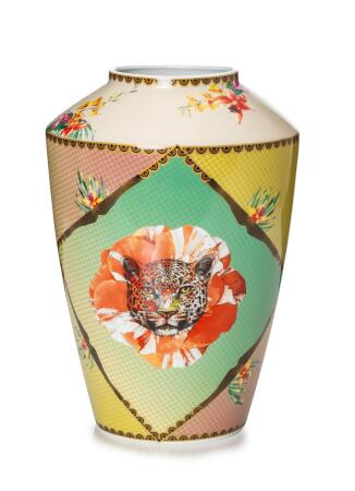 義大利Lamart 野性叢林 陶瓷花瓶33cm 