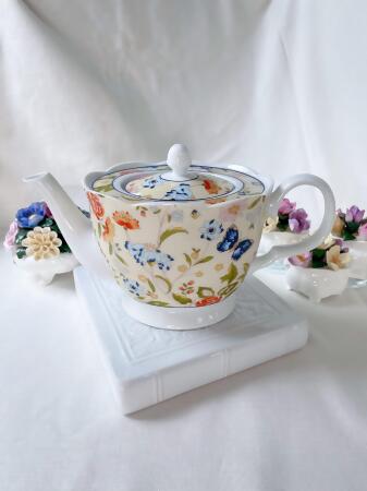 英國Aynsley 小屋花園系列 陶瓷茶壺1000ml 