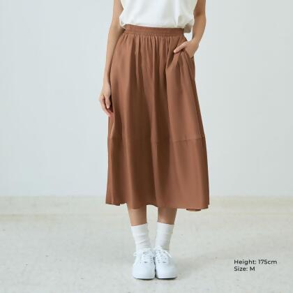 AURI Elasticated A-Line Maxi Skirt 