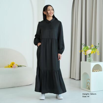 AURI Tiered Maxi Shirt Dress 
