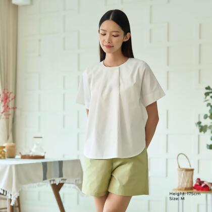 AURI Box Pleat Short Sleeve Shirt 