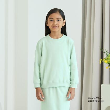 AURI Girl Waffle Oversized Long Sleeve Sweatshirt 