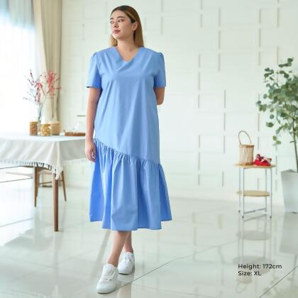 AURI V-Neck Flare Midi Dress 