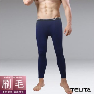 刷毛蓄熱保暖長褲 男衛生褲-藍色 - 藍色 / L 