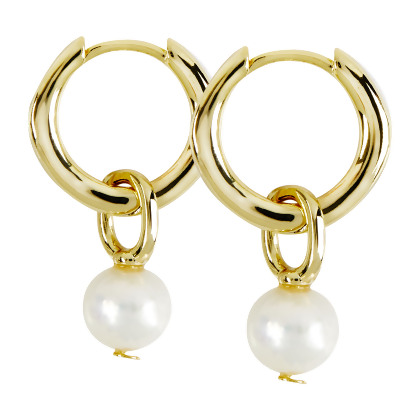 DAPHNE – Freshwater Pearl Drop Huggie Earrings
