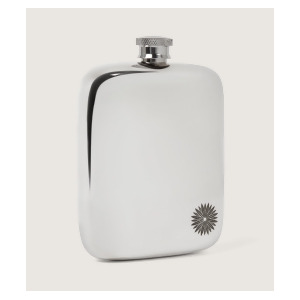 6 oz Pewter Hip Flask With Sporter Engraving In Steel