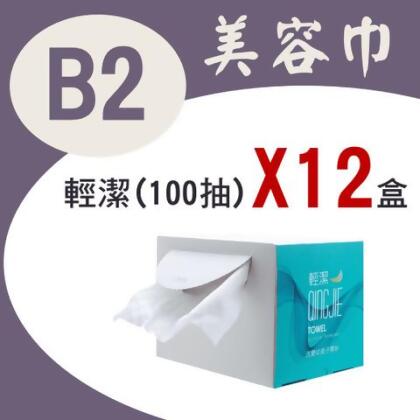 美安B2-【輕潔】盒裝美容巾(100張)x12盒 - 