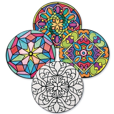 S&S Worldwide Velvet Art Mandalas to Color, 10 each of 4 Designs, Classically Detailed Designs, Color with Markers or Colored Pencils, 9