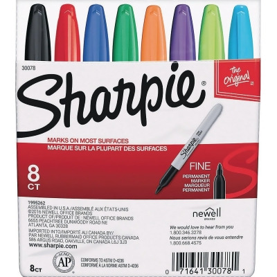 Sharpie® Permanent Markers, Fine Point (Set of 8) 