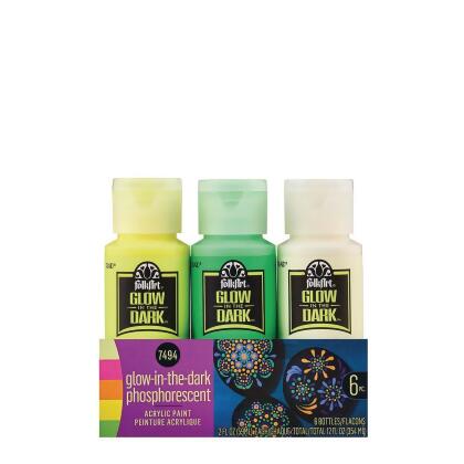 Buy FolkArt® Glow-in-the-Dark Acrylic Paint Assortment (Set of 6) at S&S  Worldwide
