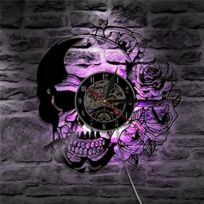 Vintage Vinyl Record Wall Clock with LED 