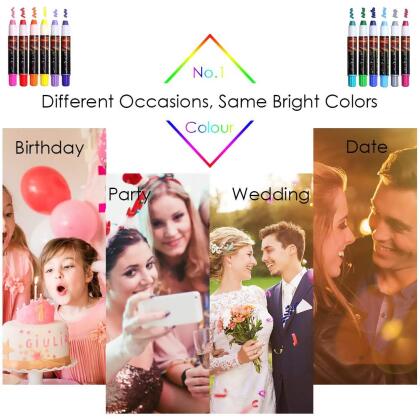 12 Color Temporary Hair Chalk Hair Pens Non-toxic Washable Hair Dye alternate image