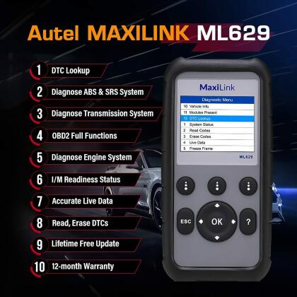 Autel ML629 Auto Diagnostic Tool ABS SRS Airbag Engine OBD2 Code Reader Scanner alternate image
