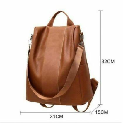 Women’s Leather Anti-Theft Rucksack Shoulder Bag alternate image