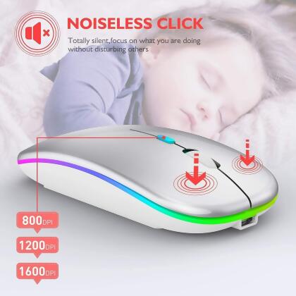 Wireless Tooth Mouse For Ipad Macbook Air/Mac/Pc/Laptop (Silver) alternate image