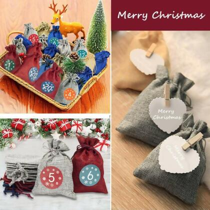24pcs Christmas Advent Calendar Tree Hanging Bag alternate image