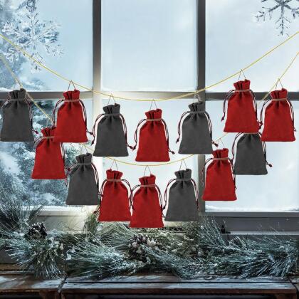 24pcs Christmas Advent Calendar Tree Hanging Bag alternate image